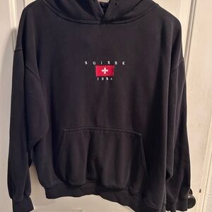 Brandy Melville John Galt Black Suisse 1985 Hoodie